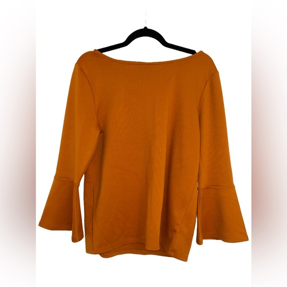 Ann Taylor Factory Burnt Orange Top with Bell Sleeves Size Large - Picture 1 of 8